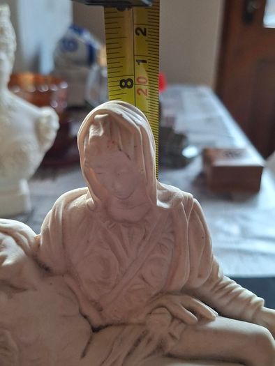 Beautiful Old Statue of Our Lady of Pieta with Christ in her arms, crafted in Italy and mounted on a Marble Base. The sculpture has fine detailing throughout, Ideal for Home or Stage Movie Props Postage Available or Collection