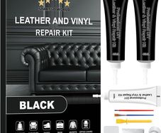 Black Leather Repair Kit for Furniture, Leather Seat Repair Kit for Car Interior, Car Seats, Sofa, Jacket and Purse, Restore Any Material with Super Easy Instructions