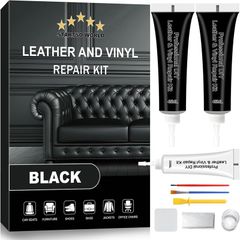 Black Leather Repair Kit for Furniture, Leather Seat Repair Kit for Car Interior, Car Seats, Sofa, Jacket and Purse, Restore Any Material with Super Easy Instructions