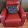 Italsofa Real Leather Armchair, Deep Red Image 3