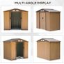 NEW SALE 185H x 213L x 130Wcm Lockable Garden Shed Large Patio Roofed Tool Metal Storage Building Foundation Sheds Box Outdoor Furniture, Yellow Image 4