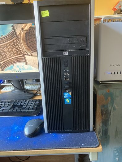 HP Compaq Elite 8100 Desktop PC, i7-870, 16GB RAM, SSD, Windows 11 Pro, full setup with monitor
