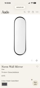 Audo black oval mirror