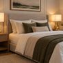 Pair of IKEA KLABB Gold Table Lamps - White Shades Image 2