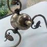 Vintage 3 arm brass chandelier with grapevine decoration. Image 2