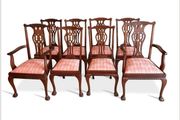 Eight Chippendale Style Dining Chairs
