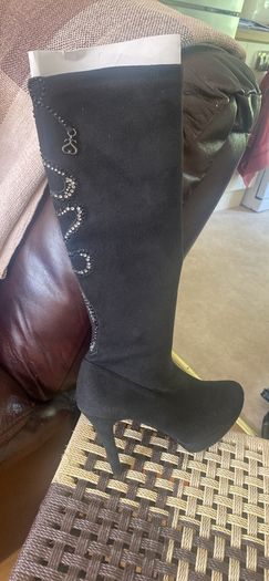 Black suede boots
