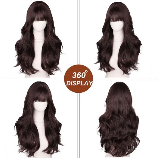 Brand New Long Curly Heat-Resistant Synthetic Wig Women's Natural Look