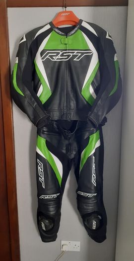 RST TracTech Evo 4 Two Piece Leather Suit Kawasaki Ninja Green (not Alpinestars Furygan Dainese)