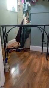 black iron console table