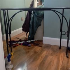 black iron console table