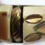 Vintage 80s Bone & Brass Bangle: Chunky Boho Bracelet Image 5