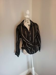 wrap around linen blouse
