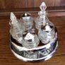 Vintage Condiment Creut Set Glass And Stainless Steel  Complete Vgc Image 8