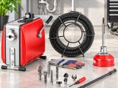 500W Electric Drain Cleaning Machine with 25.4m Cable and 8 Cutters for 50 to 110mm Pipes