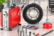 500W Electric Drain Cleaning Machine with 25.4m Cable and 8 Cutters for 50 to 110mm Pipes