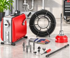 500W Electric Drain Cleaning Machine with 25.4m Cable and 8 Cutters for 50 to 110mm Pipes
