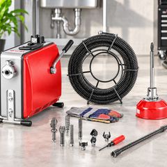 500W Electric Drain Cleaning Machine with 25.4m Cable and 8 Cutters for 50 to 110mm Pipes