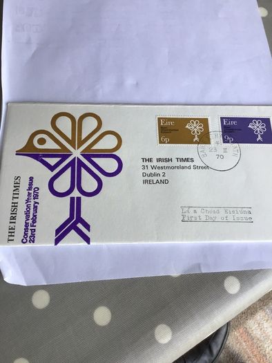 1970 Irish Times First Day Cover - Conservation Year issue