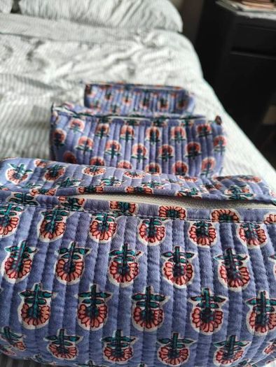 Cotton Printed makeup bag (set of 3)