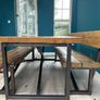 Industrial Style Reclaimed Wood Dining Table Image 2