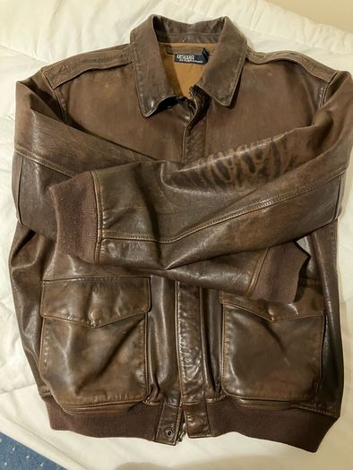 Ralph Lauren G1 Cowhide Flight Bomber Leather Jacket