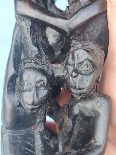 Vintage Makonde carved wooden tree of life