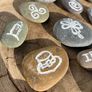 Decorative 12 Collectible Rock Art Set. Engraved and Hand Painted Irish Symbols Image 6