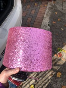 Pink glitter ceiling light shade