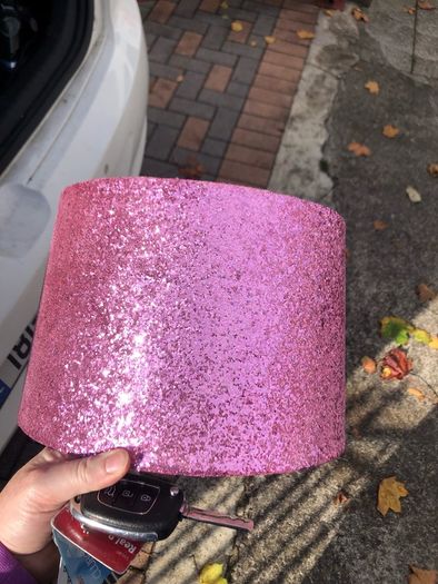 Pink glitter ceiling light shade