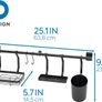 Kitchen Wall Organiser, Metal Hanging Storage with 2 Hooks, Small Shelf, Kitchen Utensil Holder and Spice Rack, Matte Black, 63.8 x 14.5 x 23.8 cm Image 2