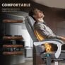 Heated 6 Points Vibration Massage Executive Office Chair Adjustable Swivel Ergonomic High Back Desk Chair Recliner with Footrest Grey Image 3