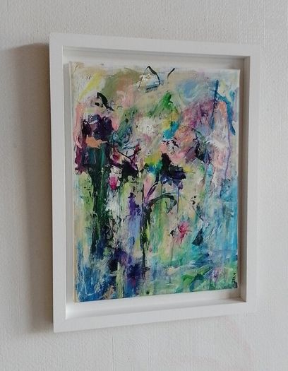 Original Abstract Painting Framed Original Floral Landscspe Garden