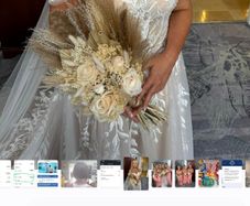 wedding dress and veil
