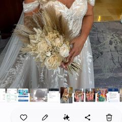 wedding dress and veil