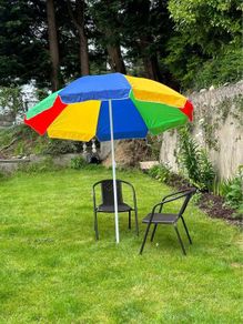 Summer Pride Rainbow Or Black & Red Garden Pub Party Parade Umbrellas. Brand New In Box 2 Metre