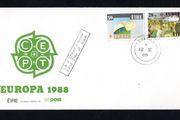 1988 Ireland Europa: Transport &amp; Communication ( 28p Air Traffic Controllers and Airbus A320 &amp; 39p Globe &amp; Letters) An Post First Day Cover (FDC) with Thurles Steele Cancel