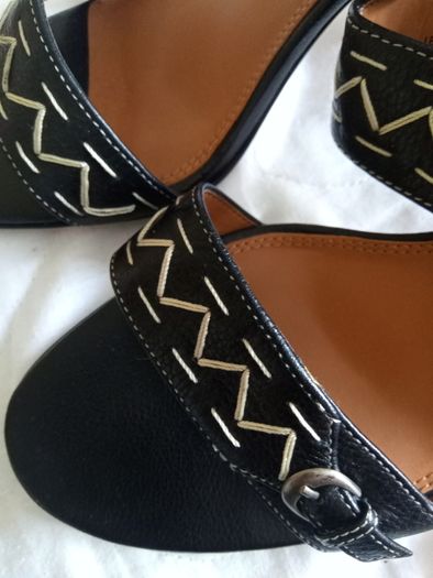 Black leather sandals 6.5 as new
