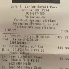 wireless dog fence, pet mania PIF 300-21, Bough new and never used. Original receipt with three year guarantee.