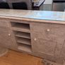 Unique Map-Decoupaged Sideboard / Buffet with Glass Top Image 3