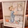 1960s Vintage Framed  Nursery Decoration Made in Italy Image 4