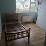 Two Matching Wooden Single Beds: Pine and White Image 8