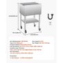 Commercial Ice Bin, 61.6 L Rolling Ice Chest on Wheels, 24 x 19.1 x 36.8 in Stainless Steel Cooler Cart with Sliding Lid, Bottom Storage Tray, Image 2