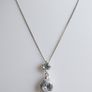 Vintage 925 Sterling Silver necklace with teardrop and round stone pendant Image 3