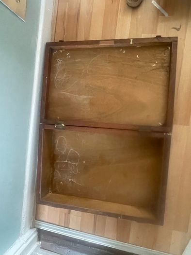 antique wooden suitcase