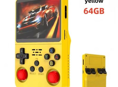 R36S handheld games console YELLOW 64gb
