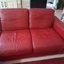 Red leather corner suite Image 2