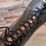 ZARA black patent lace up stiletto ankle boots, size 6 Image 5