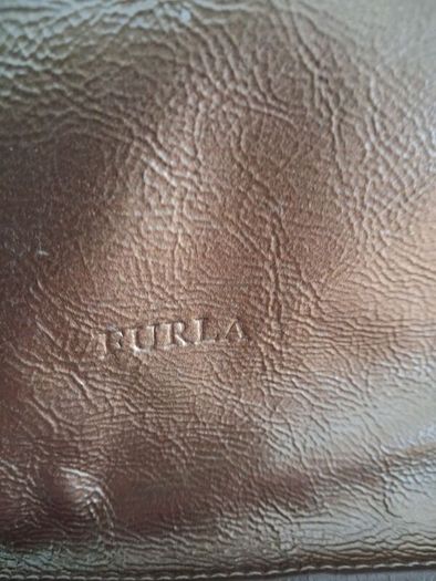 Bronze Shiny Furla Genuine Leather Bag