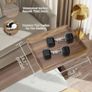 C Shaped Side Table, 360  Rotating C Table Height Adjustable (45-80cm) | 360 Rotating C Table Height Adjustable (45-80cm), Adjustable Side Table With Castors, as Storage Space for Sofa, Brown Image 2